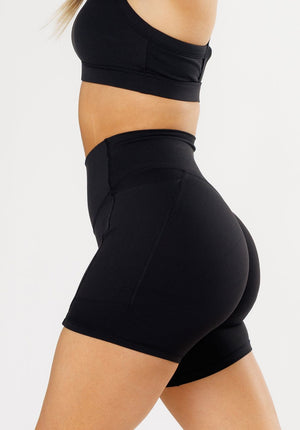 RecStretch Empower High-Rise Sculptseam® Plus Pocket Short 6” Black