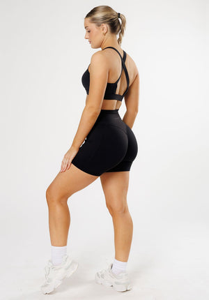 RecStretch Empower High-Rise Sculptseam® Plus Pocket Short 6” Black