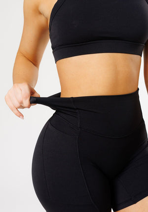 RecStretch Empower High-Rise Sculptseam® Plus Pocket Short 6” Black