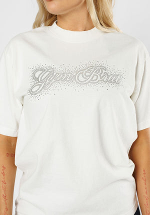 Premium Cotton Rhinestone Gym Brat Pump Cover White