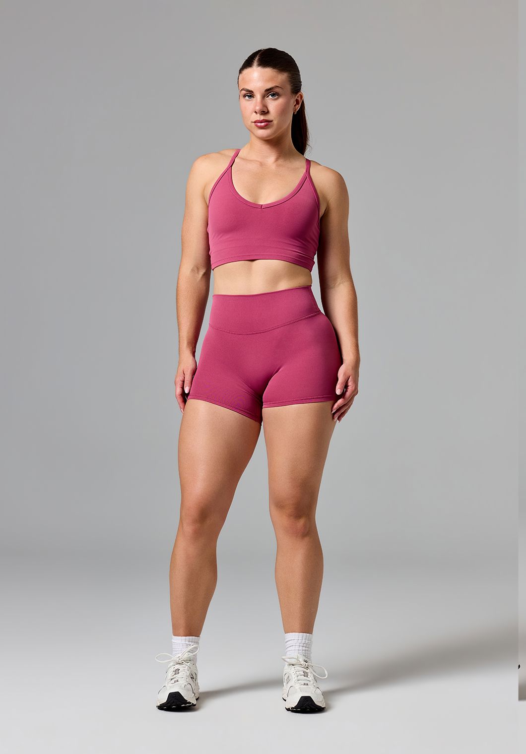 RecStretch™ Original Sculptseam® Plus Mid-Rise Short 4” Raspberry