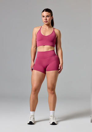 RecStretch™ Original Sculptseam® Plus Mid-Rise Short 4” Raspberry