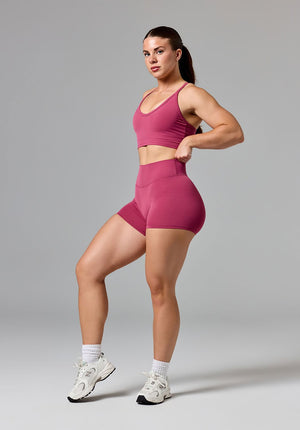 RecStretch™ Original Sculptseam® Plus Mid-Rise Short 4” Raspberry