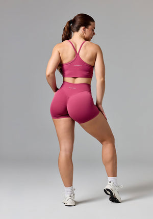 RecStretch™ Original Sculptseam® Plus Mid-Rise Short 4” Raspberry