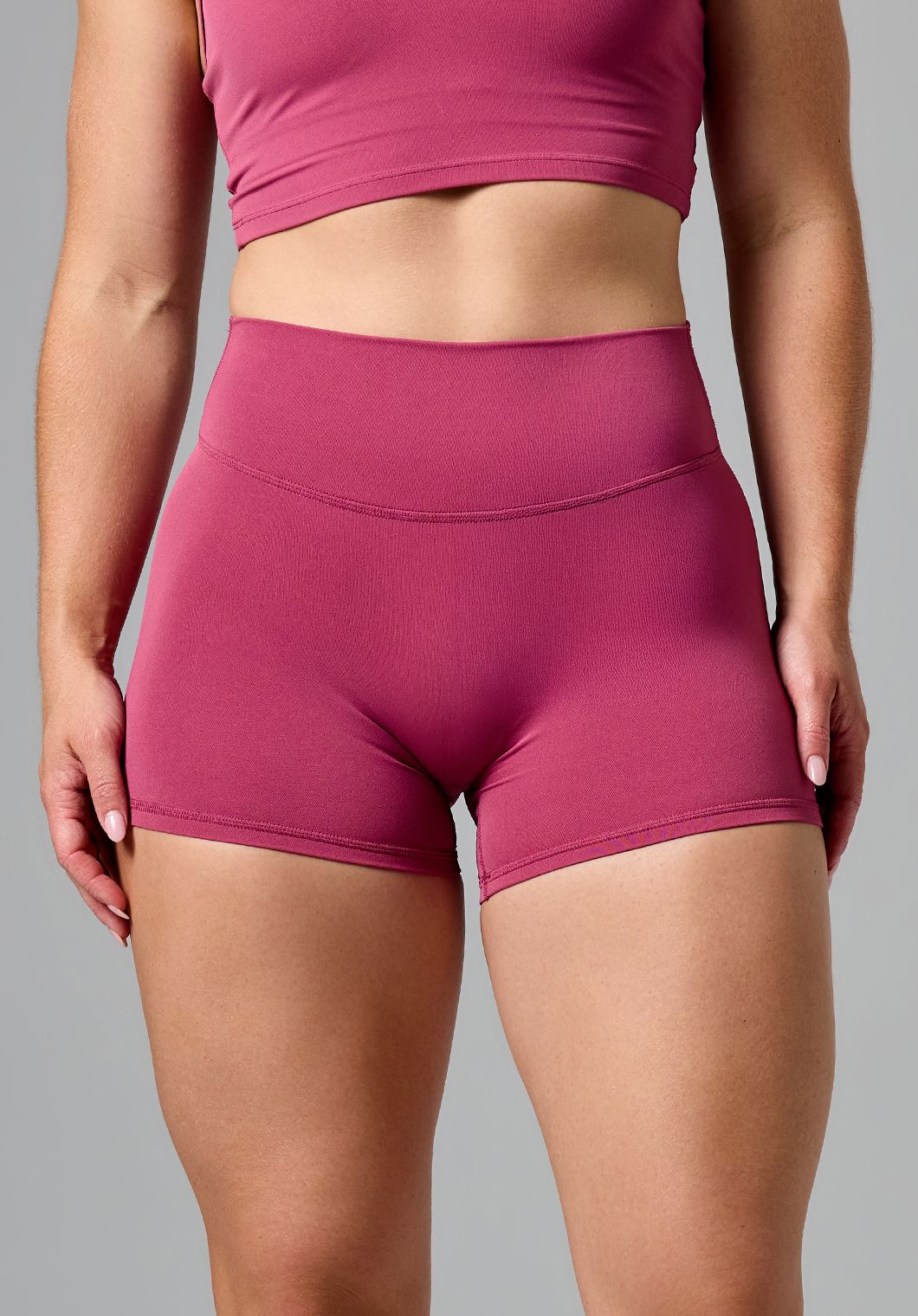 RecStretch™ Original Sculptseam® Plus Mid-Rise Short 4” Raspberry