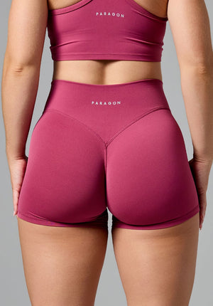 RecStretch™ Original Sculptseam® Plus Mid-Rise Short 4” Raspberry