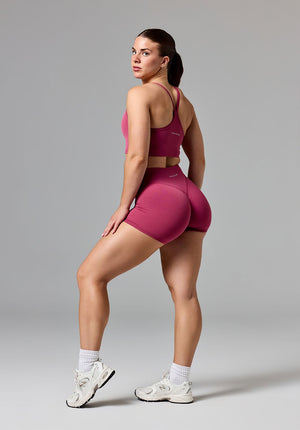 RecStretch™ Original Sculptseam® Plus Mid-Rise Short 4” Raspberry