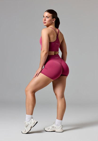 RecStretch™ Original Sculptseam® Plus Mid-Rise Short 4” Raspberry