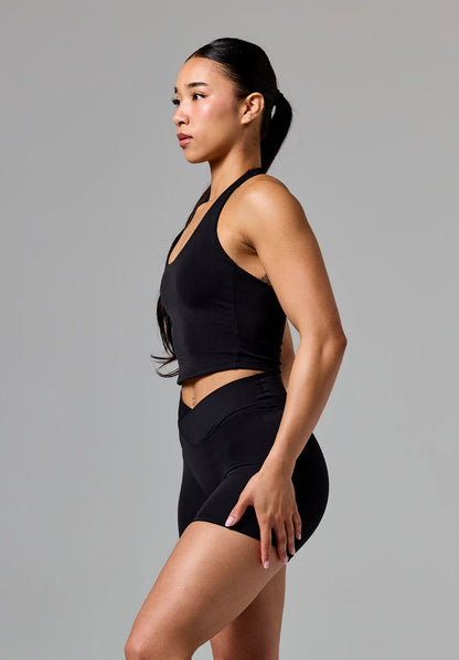 RecStretch™ SmoothHold™ Unbound Halter Top Black