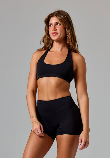 RecStretch™ Unbound Halter Sports Bra Black
