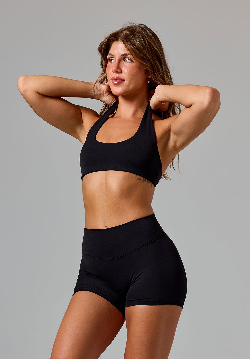 RecStretch™ Unbound Halter Sports Bra Black