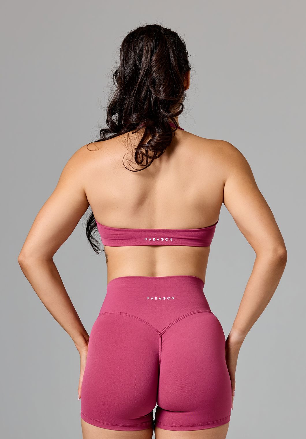 RecStretch™ Unbound Halter Sports Bra Raspberry