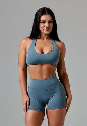 RecStretch™ Unbound Halter Sports Bra Slate