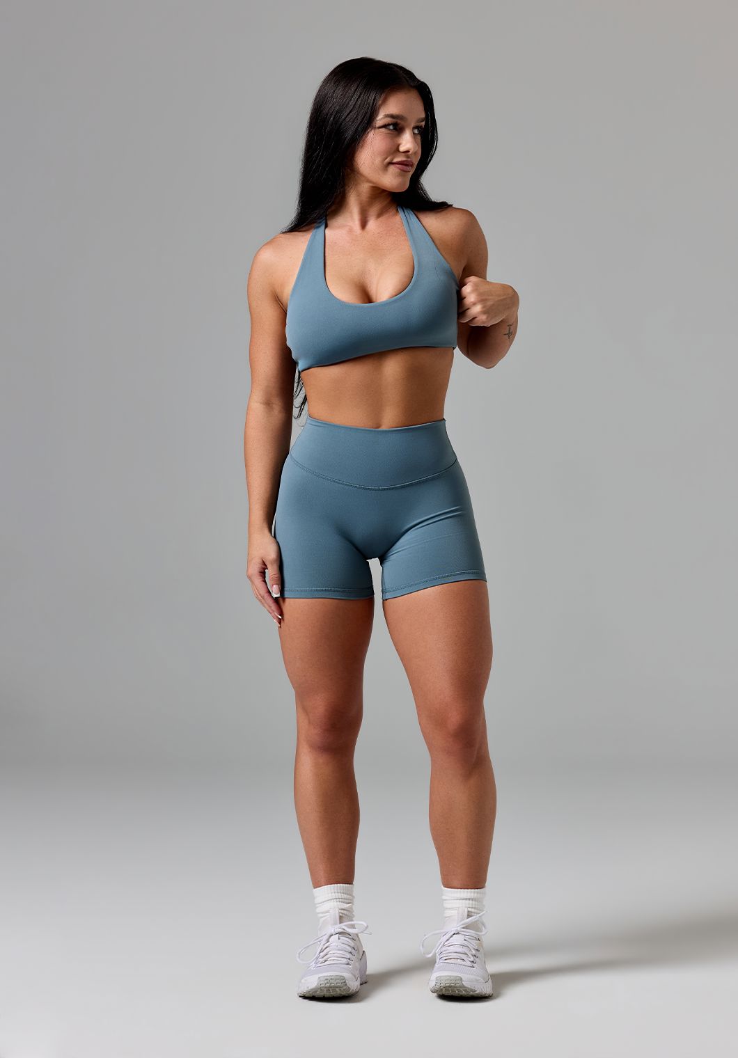 RecStretch™ Unbound Halter Sports Bra Slate