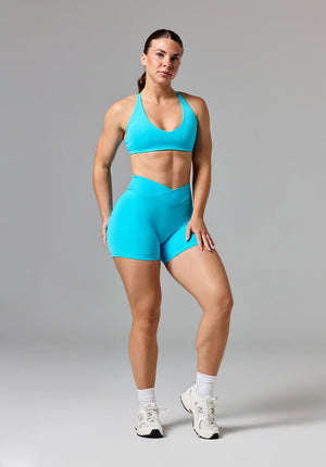 RecStretch™ V Wrap Mid-Rise Sculptseam®  Plus Short 5” Azure