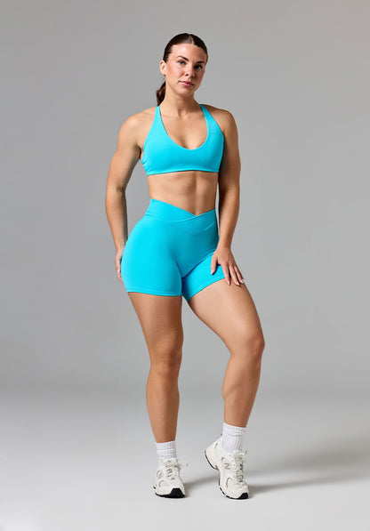 RecStretch™ V Wrap Mid-Rise Sculptseam®  Plus Short 5” Azure