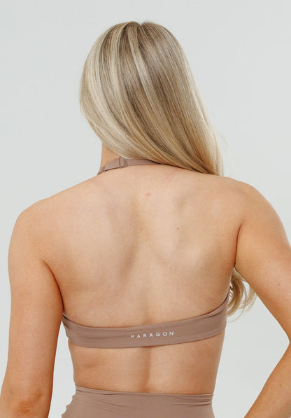 RecStretch™ Unbound Halter Sports Bra Tan Line