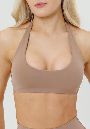 RecStretch™ Unbound Halter Sports Bra Tan Line