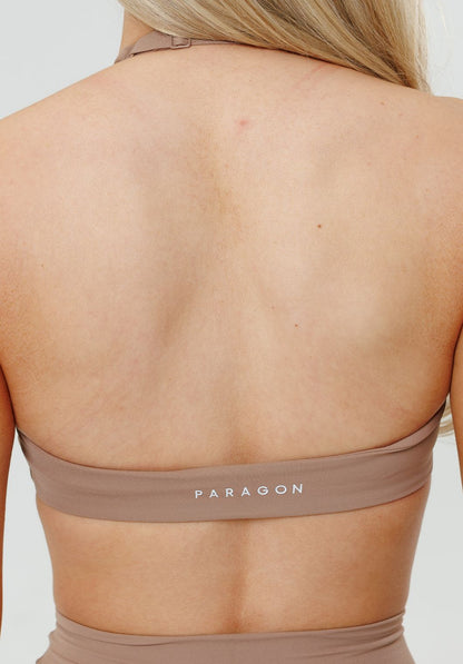 RecStretch™ Unbound Halter Sports Bra Tan Line