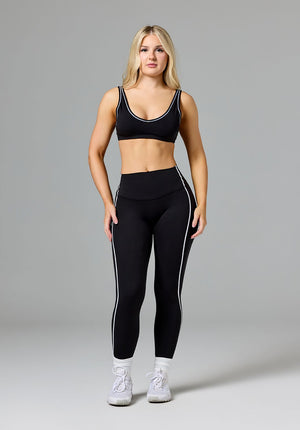 Reluna™ Contrast-Piping Sculptseam® Plus High-Rise Legging Black