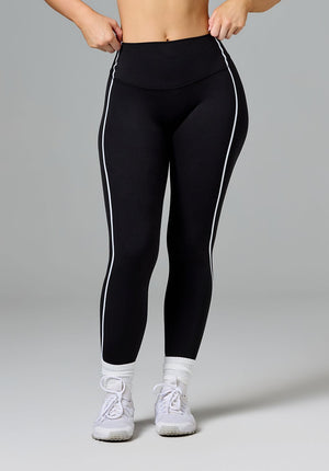 Reluna™ Contrast-Piping Sculptseam® Plus High-Rise Legging Black