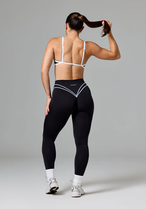 Reluna™ Contrast Square Neck Sports Bra Black