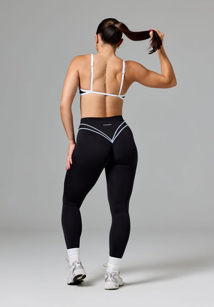 Reluna™ Contrast Square Neck Sports Bra Black