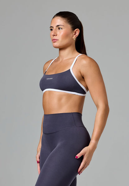 Reluna™ Contrast Square Neck Sports Bra Charcoal