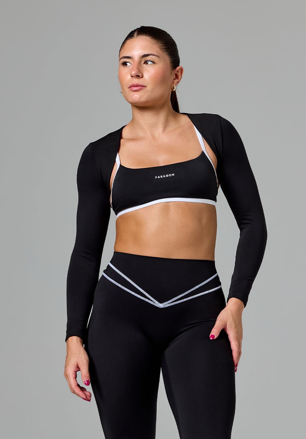 Reluna™ Cropped Shrug Top Black