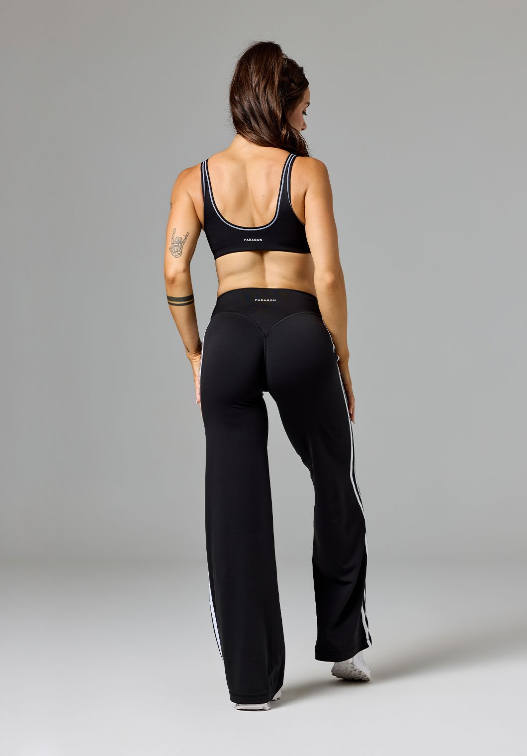 Reluna™ Double Stripe Sculptseam® Mid-Rise Straight Leg Pant Regular Black
