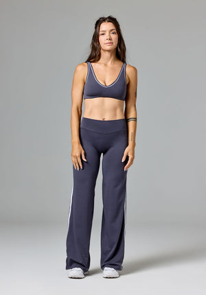 Reluna™ Double Stripe Sculptseam® Mid-Rise Straight Leg Pant Regular Charcoal