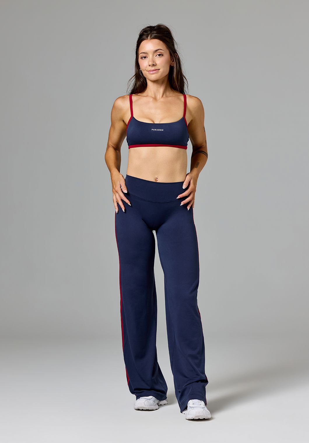 Reluna™ Double Stripe Sculptseam® Mid-Rise Straight Leg Pant Regular Nightshade