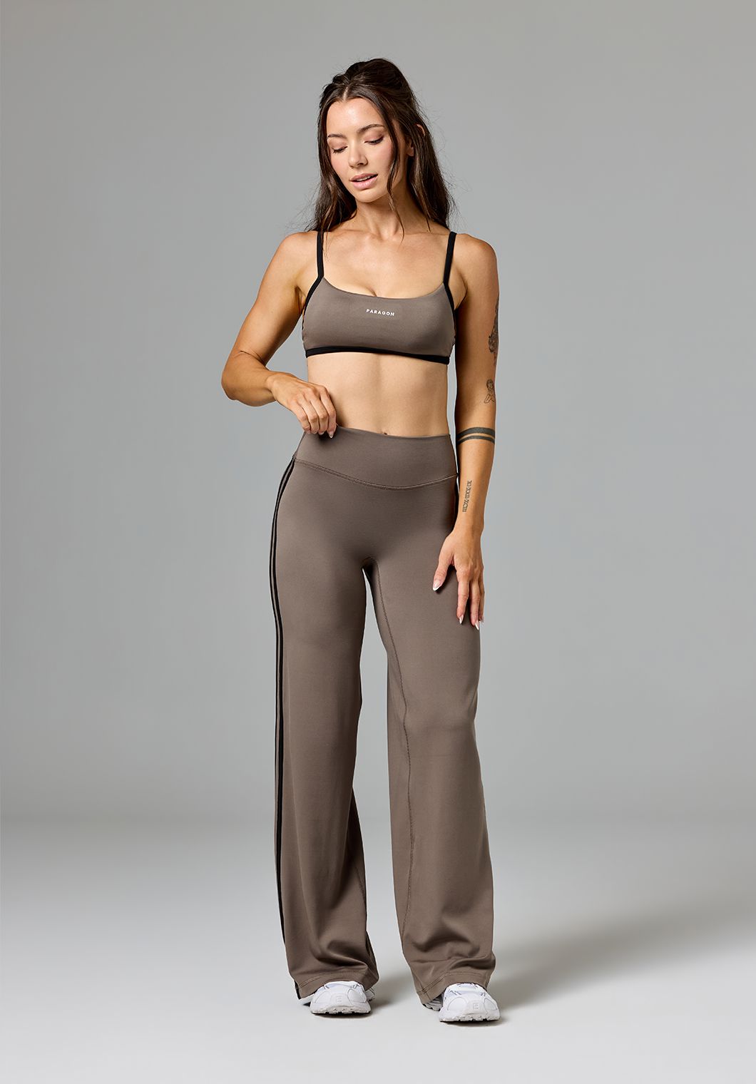 Reluna™ Double Stripe Sculptseam® Mid-Rise Straight Leg Pant Regular Thyme