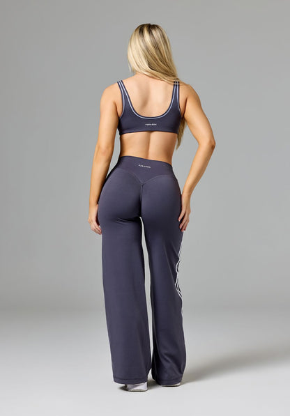 Reluna™ Double Stripe Sculptseam® Mid-Rise Straight Leg Pant Short Charcoal