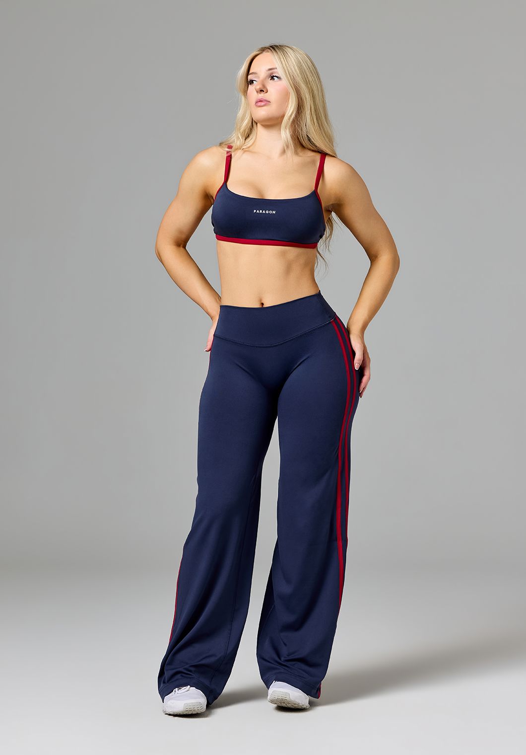 Reluna™ Double Stripe Sculptseam® Mid-Rise Straight Leg Pant Short Nightshade