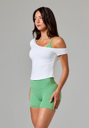 Reluna™ Full Length One Shoulder Top White