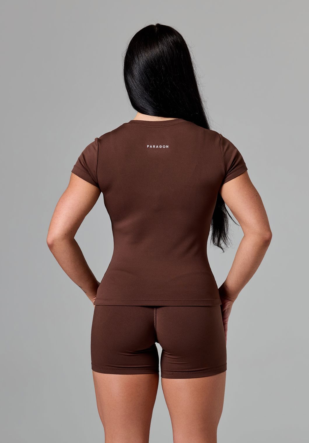 Reluna™ Full Length Short Sleeve Top Walnut