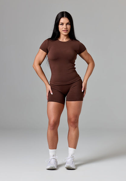 Reluna™ Full Length Short Sleeve Top Walnut