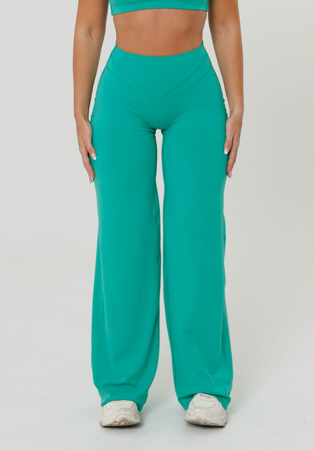 Reluna™ Icon High-Rise Sculptseam® Plus Straight Leg Pant Short- Dark Mint