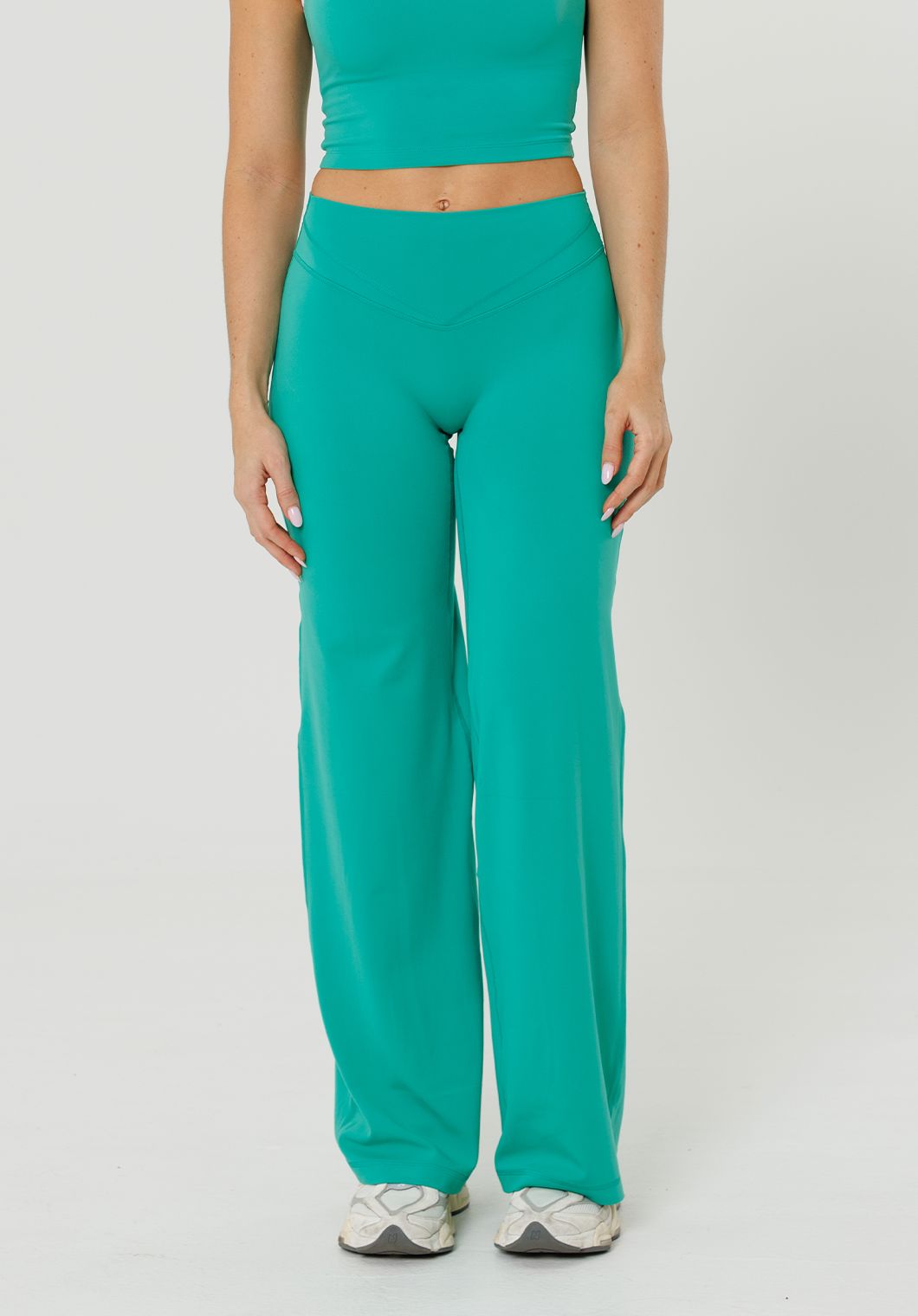 Reluna™ Icon High-Rise Sculptseam® Plus Straight Leg Pant Regular- Dark Mint
