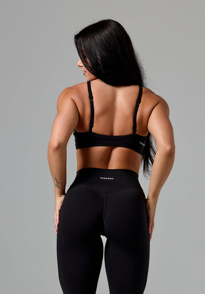 Reluna™ Monochrome Double-Layer Sports Bra Black