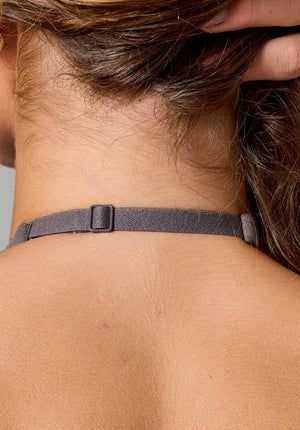 Reluna™ Monochrome Double-Layer Sports Bra Cement