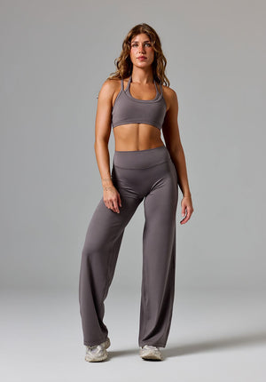 Reluna™ Monochrome Double-Layer Sports Bra Cement