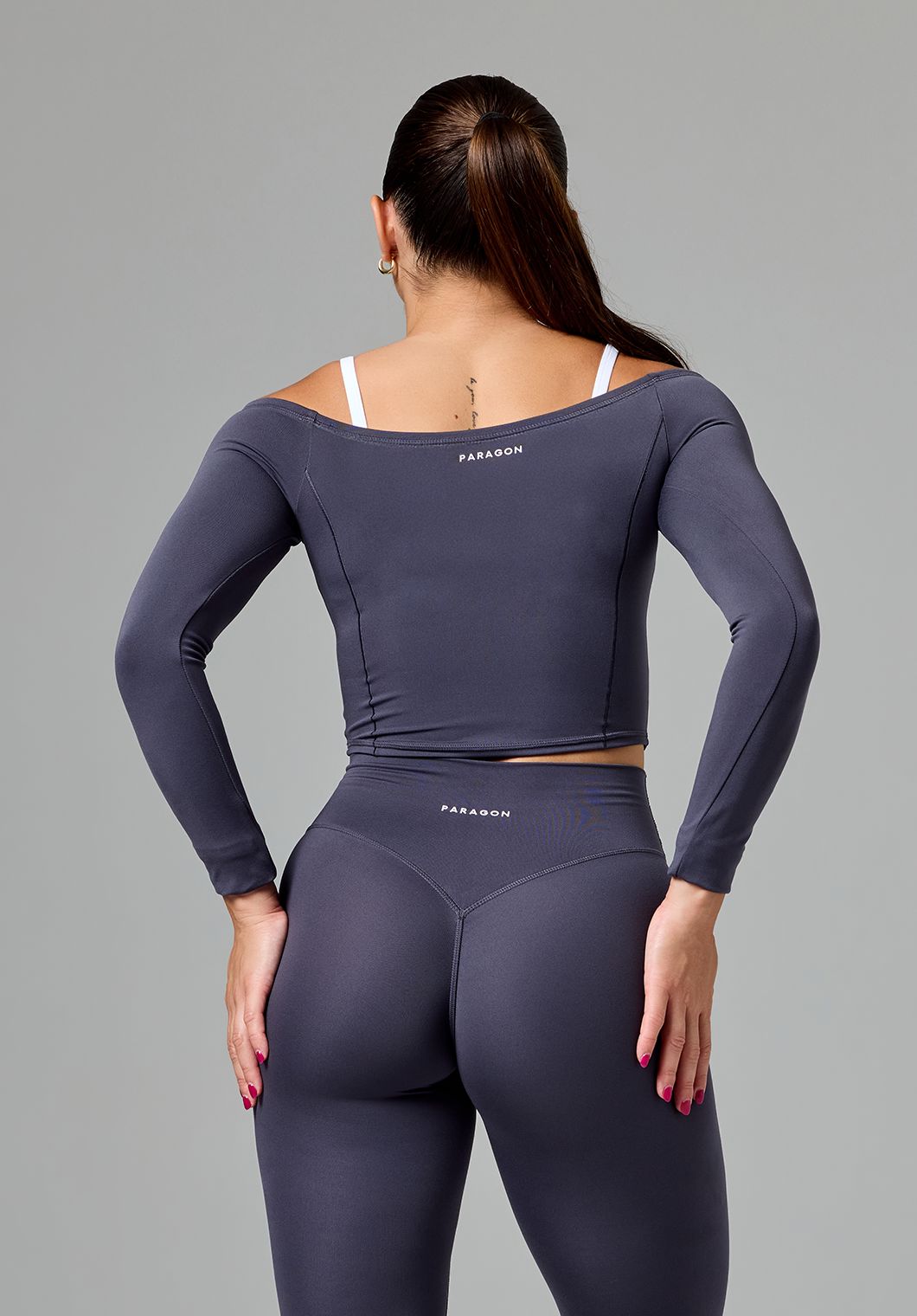 Reluna™ Off Shoulder Top Charcoal