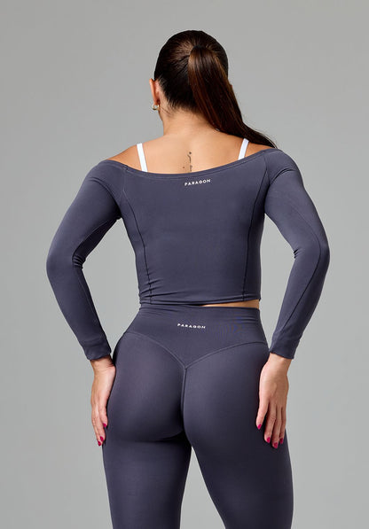 Reluna™ Off Shoulder Top Charcoal