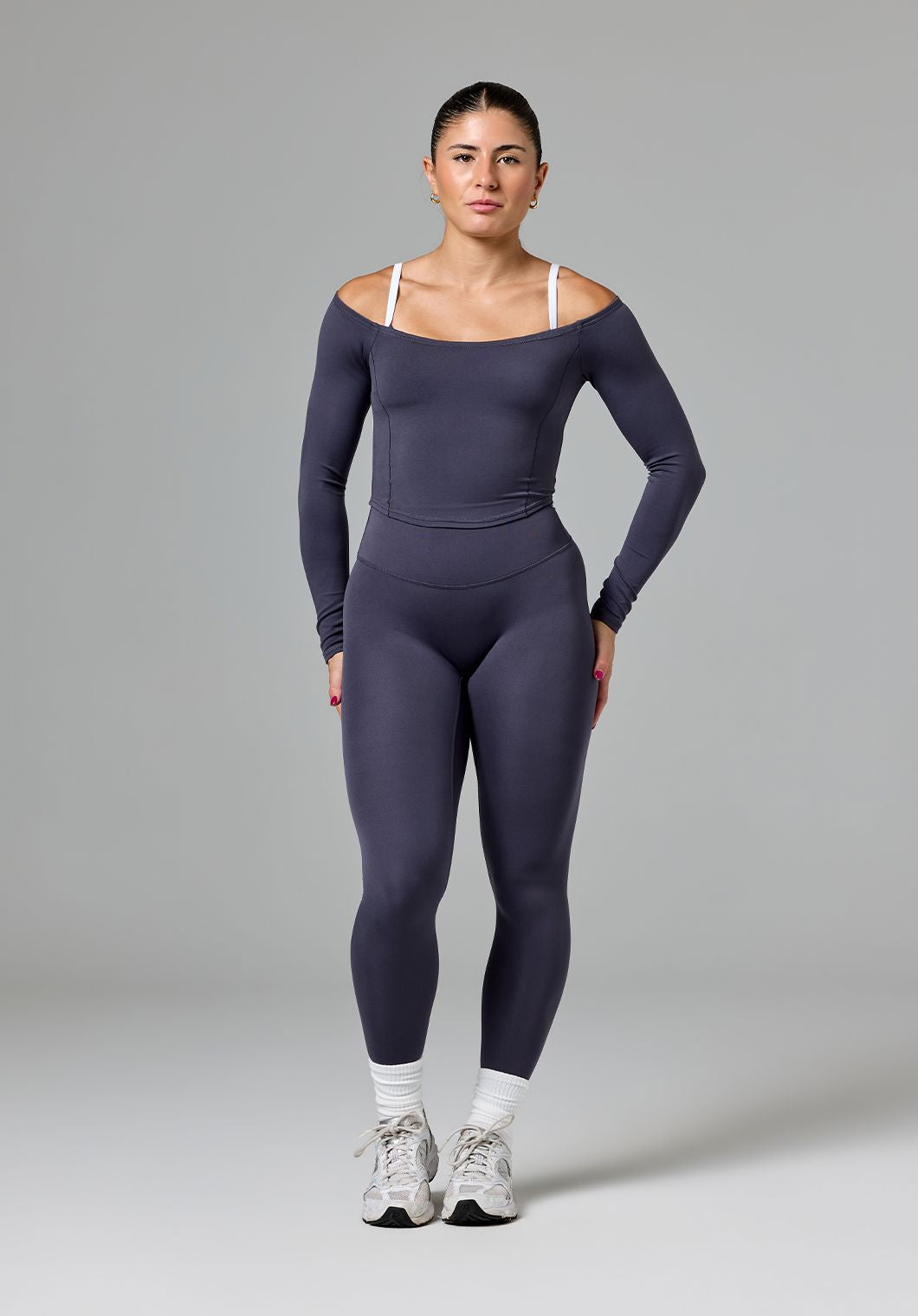 Reluna™ Off Shoulder Top Charcoal