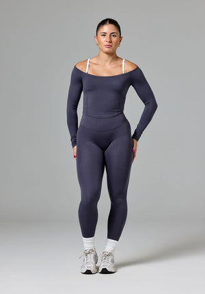 Reluna™ Off Shoulder Top Charcoal