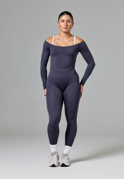 Reluna™ Off Shoulder Top Charcoal
