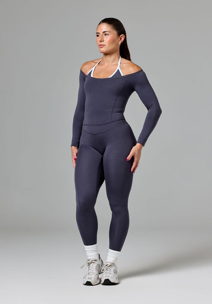 Reluna™ Off Shoulder Top Charcoal