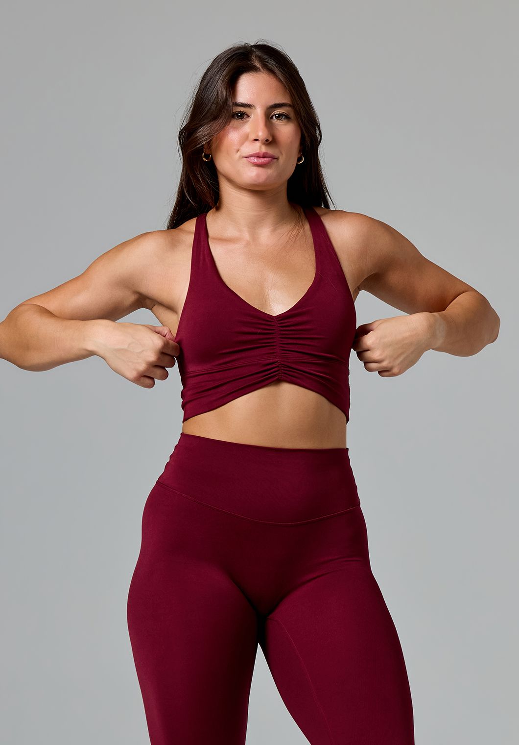 Reluna™ Ruched Sports Bra Red Velvet